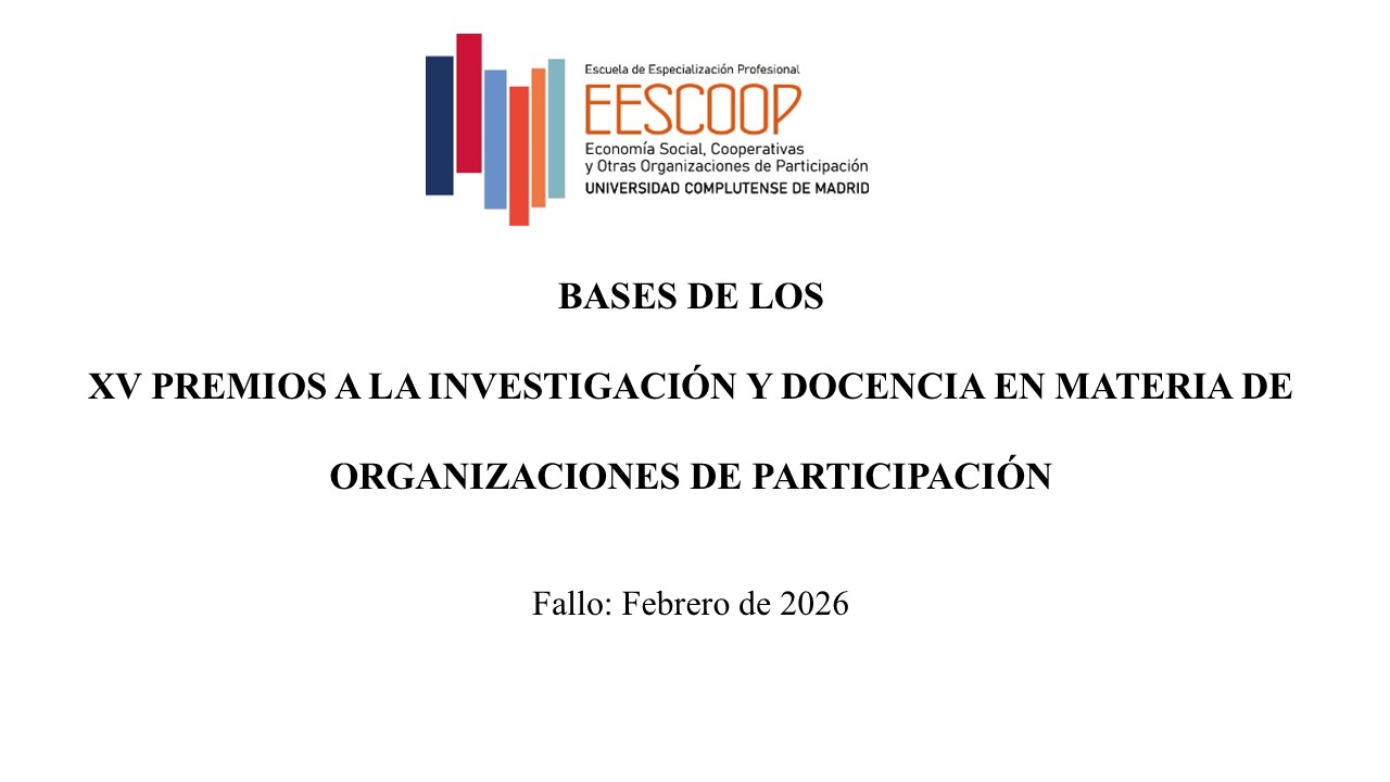 Publicadas las bases de los XV Premios EESCOOP